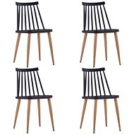 Dining chair 4 pcs black plastic steel - Dining Chair