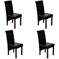 Dining chair 4 pcs black faux leather - Dining Chair
