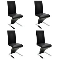 Dining chair 4 pcs black faux leather - Dining Chair