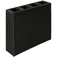 SHUMEE Raised flower bed with 4 pots black polyrattan - Raised Garden Bed