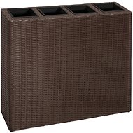 SHUMEE Raised flower bed with 4 brown polyrattan pots - Raised Garden Bed