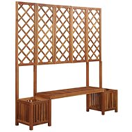SHUMEE Garden Box with Bench and Trellia made of Solid Acacia - Flower Box