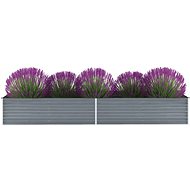 SHUMEE Raised flower bed galvanized steel 320 x 80 x 45 cm gray - Raised Garden Bed