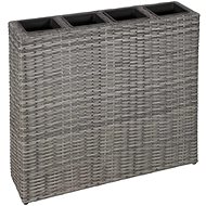 SHUMEE Raised flower bed with 4 gray polyrattan pots - Raised Garden Bed