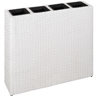 SHUMEE Raised flower bed with 4 white polyrattan pots - Raised Garden Bed
