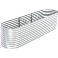 SHUMEE Raised flower bed 320 x 80 x 81 cm galvanized steel silver - Raised Garden Bed