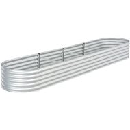 SHUMEE Raised flower bed 400 x 80 x 44 cm galvanized steel silver - Raised Garden Bed