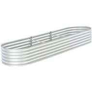 SHUMEE Raised flower bed 320 x 80 x 44 cm galvanized steel silver - Raised Garden Bed