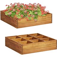 SHUMEE Garden raised flower bed for solid acacia herbs 60x60x15 cm - Raised Garden Bed