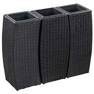 SHUMEE Garden raised flower beds 3 pcs polyratan black - Raised Garden Bed