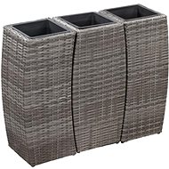 SHUMEE Garden raised flower beds 3 pcs polyratan gray - Raised Garden Bed