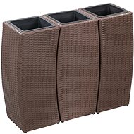 SHUMEE Garden raised flower beds 3 pcs polyrattan brown - Raised Garden Bed