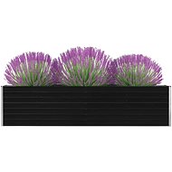 SHUMEE Raised flower bed 320 x 40 x 77 cm galvanized anthracite steel - Raised Garden Bed