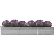SHUMEE Raised flower bed galvanized steel 480 x 80 x 45 cm gray - Raised Garden Bed