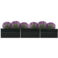 SHUMEE Raised flower bed galvanized steel 480 x 80 x 77 cm anthracite - Raised Garden Bed