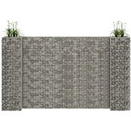 SHUMEE Gabion Box in the Shape of the Letter H Steel Wire 260x40x150cm - Flower Box