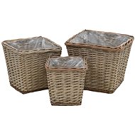 SHUMEE Raised flower bed 3 pcs wicker with PE lining - Raised Garden Bed