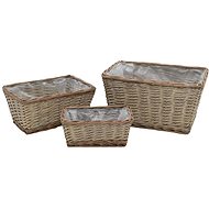 SHUMEE Raised flower bed 3 pcs wicker with PE lining - Raised Garden Bed