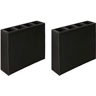 SHUMEE Garden Raised Box with 4 Pots 2 pcs Black Polyrattan - Raised Garden Bed