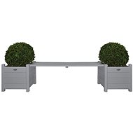 SHUMEE Esschert Design Boxes connected by a Bench, Grey CF33G - Flower Box