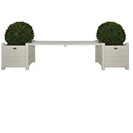 SHUMEE Esschert Design Boxes connected by a Bench White CF33W - Flower Box
