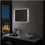 Bathroom LED Mirror Touch Sensor Time Display 80x60cm - Mirror
