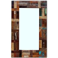 Solid Recycled Wood Mirror 80 x 50cm - Mirror