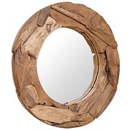 Dekoratívne zrkadlo, okrúhle, teak, 80 cm - Zrkadlo