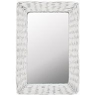 Mirror with Wicker Frame 40 x 60cm White - Mirror