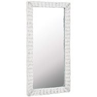 Zrcadlo s proutěným rámem 50 x 100 cm bílé - Zrkadlo
