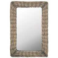 Mirror with Wicker Frame 40 x 60cm Brown - Mirror