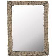Zrcadlo s proutěným rámem 60 x 80 cm hnědé - Zrkadlo