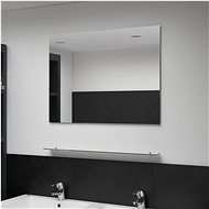 Wall Mirror with Shelf 80 x 60cm Tempered Glass - Mirror