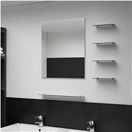 Wall Mirror with 5 Shelves Silver 50 x 60cm - Mirror
