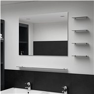 Wall Mirror with 5 Shelves Silver 80 x 60cm - Mirror