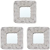 Mirrors 3 pcs White 15 x 15cm Wicker - Mirror