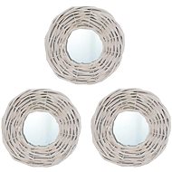 Mirrors 3 pcs White 15cm Wicker - Mirror