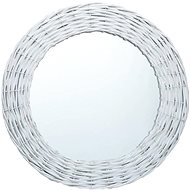 Mirror White 70cm Wicker - Mirror