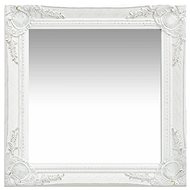 Wall Mirror Baroque Style 50 x 50cm White - Mirror