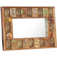 Mirror with Reliefs of Buddha 80 x 50cm Solid Recycled Wood - Mirror