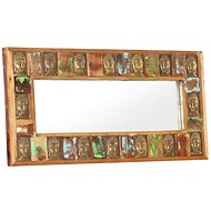 Mirror with Reliefs of Buddha 110x50cm Solid Recycled Wood - Mirror