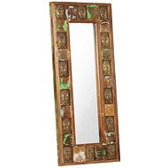 Mirror with Reliefs of Buddha 50x110cm Solid Recycled Wood - Mirror