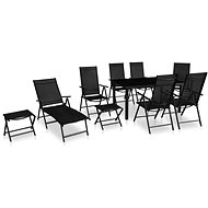 10-Piece Aluminium Garden Dining Set, Black 41739 41739 - Garden Furniture