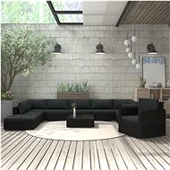 11-piece Garden Sofa with Cushions Polyrattan Black 46792 46792 - Garden Furniture