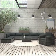 11-Piece Polyrattan Garden Sofa Set with Cushions, Grey 46791 46791 - Garden Furniture