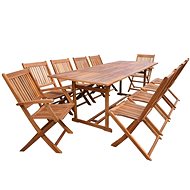11-Piece Solid Acacia Garden Dining Set with Cushions 44054 - Garden Furniture