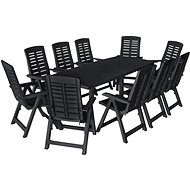 11-Piece Plastic Garden Dining Set, Anthracite 276182 276182 - Garden Furniture