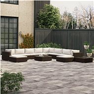 12-piece Garden Sofa with Cushions Polyrattan Brown 46761 46761 - Garden Furniture