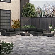12-Piece Garden Sofa Set With Cushions Polyrattan Grey 46763 46763 - Garden Furniture