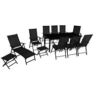 12-Piece Aluminium Garden Dining Set, Black 41740 41740 - Garden Furniture